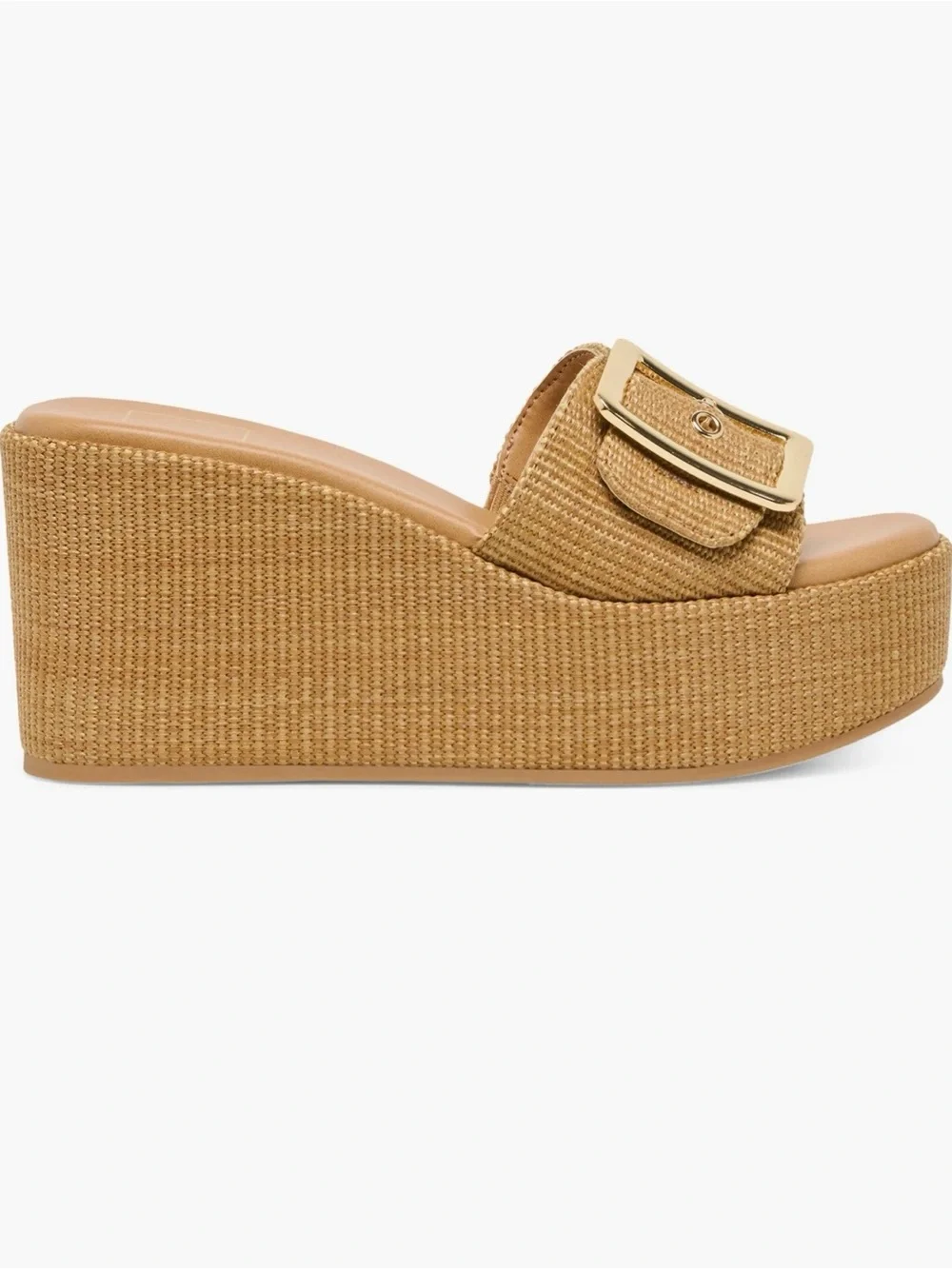Dolce Vita Gold Woven Wedge Slide with Buckle